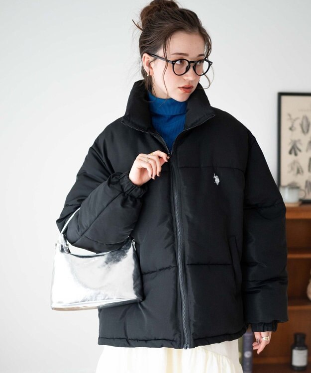 WEGO 【WEB限定/Sサイズ新登場/お気に入り登録者数5万人越えの大人気アイテム】U.S. POLO ASSN.別注パデッドジャケット ブラック