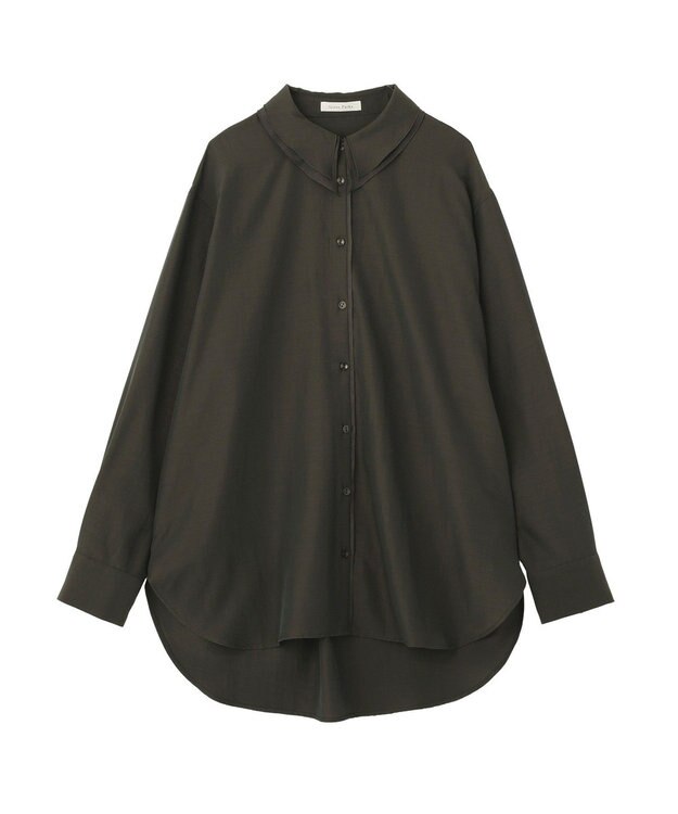 Green Parks レイヤード風ＢＩＧシャツ Charcoal Gray