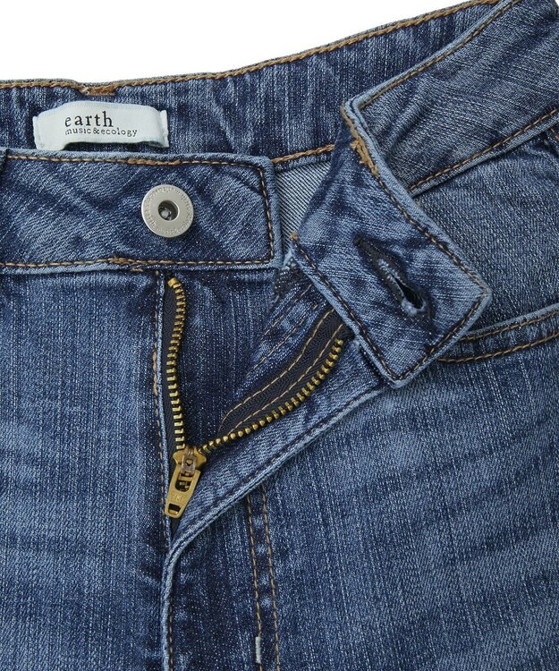 earth music&ecology 【セルフカット可】ストレッチフレアデニムパンツ Indigo