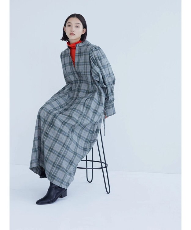 Green Parks ＫＢＦ　袖ボリュームシャツワンピース Khaki