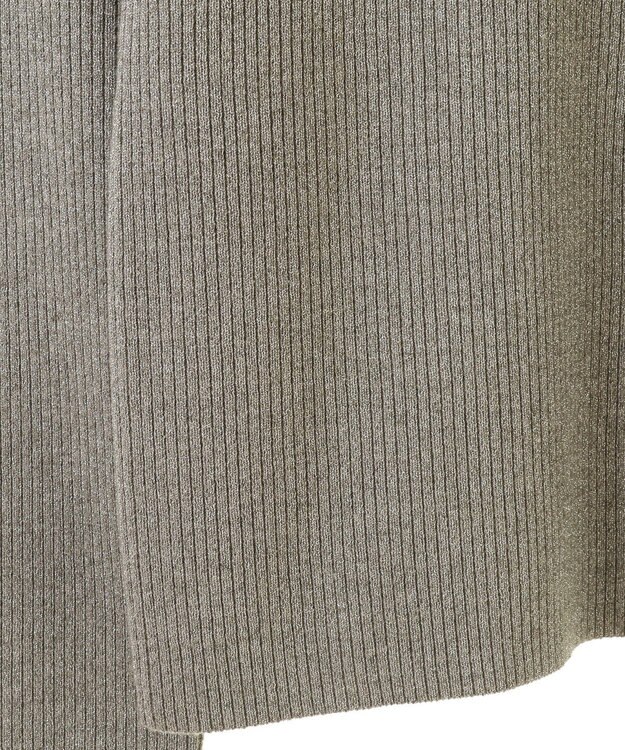 Green Parks もちっと袖配色ボートネックニットプルオーハ Silver