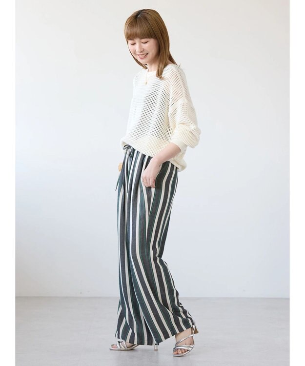 AMERICAN HOLIC ２ＷＡＹメッシュ編みニットカーディガン Off White