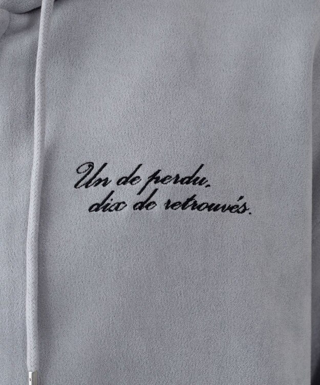 WEGO 【ユニセックス着用ITEM/MLサイズ展開】フェイクスウェードZIPパーカー ライトグレー