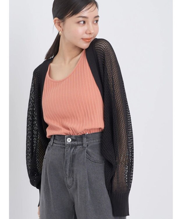 earth music&ecology メッシュボレロ Black