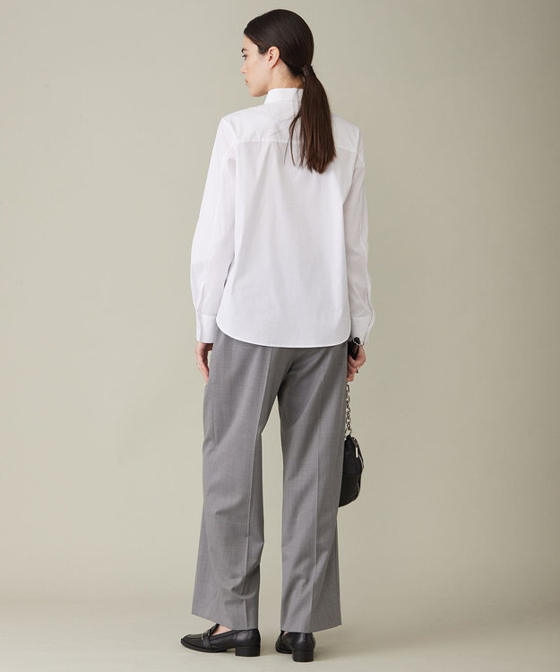 ICB 【洗える】コットンナイロンシャーティング ベーシックシャツ オフホワイト系