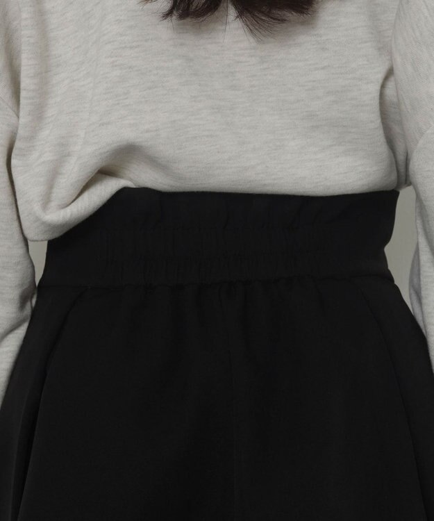 WEGO ハイウエスト2段プリーツスカパン ブラック