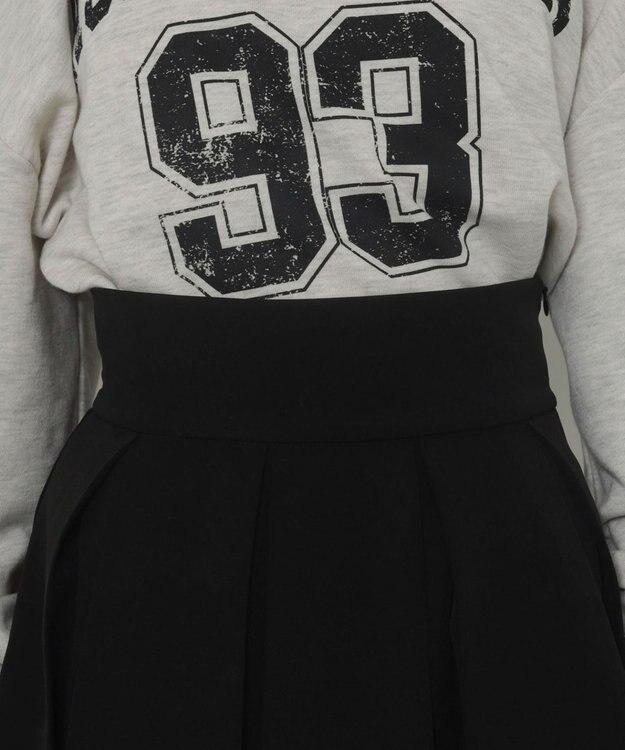 WEGO ハイウエスト2段プリーツスカパン ブラック