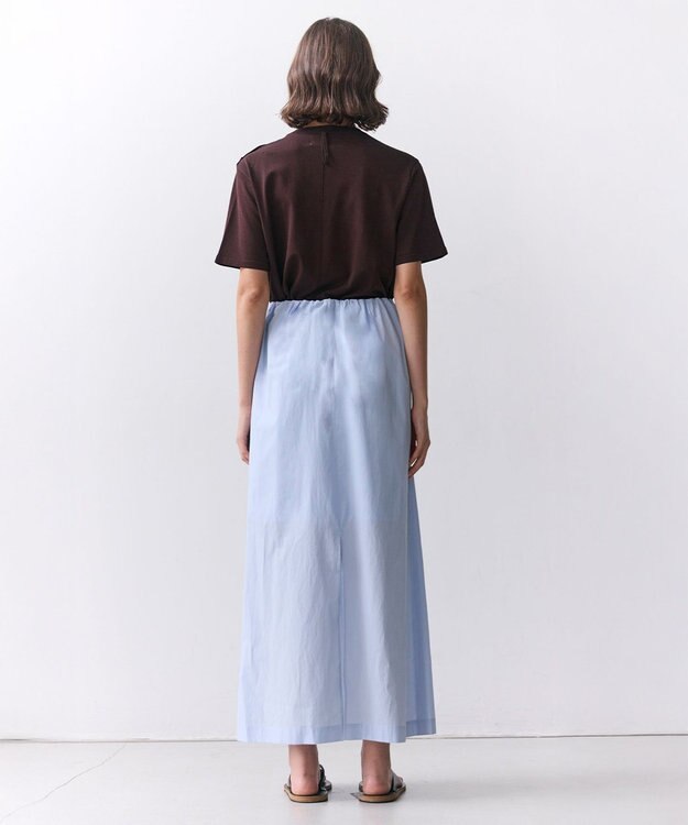 BEIGE， MALLOW / コットンタック イージーフレアスカート Sax