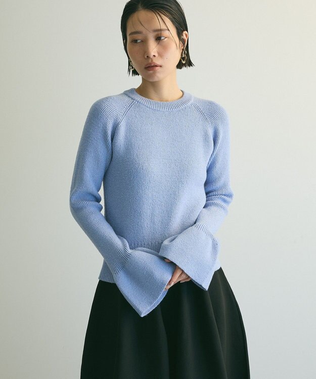Green Parks armonia．袖フレアニットプルオーバー Blue