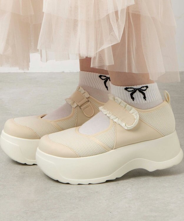 WEGO リボンショートソックス ホワイト