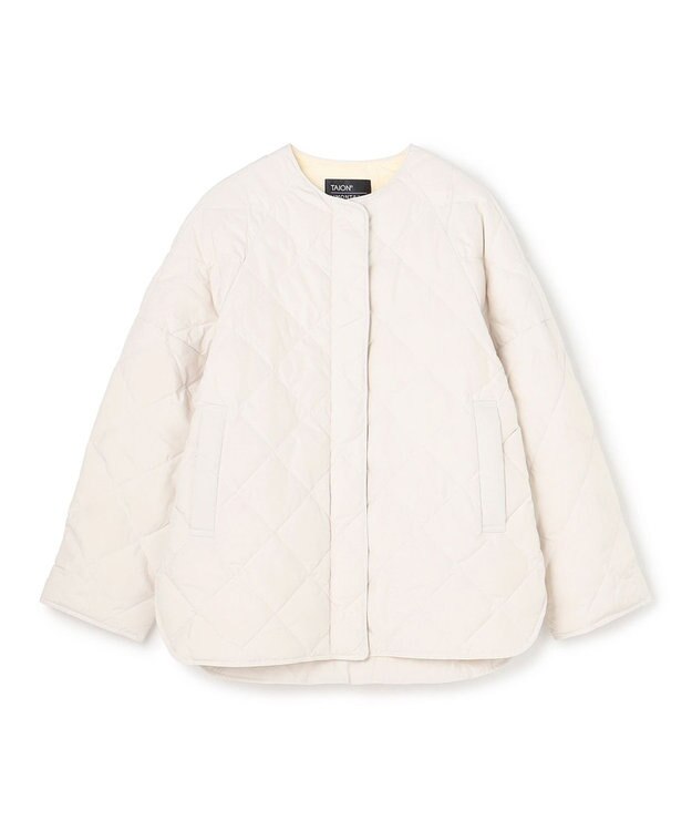 UNFILO 【自宅で洗濯OK / 軽量で暖かい】TAIONコラボ キルティングブルゾン アイボリー