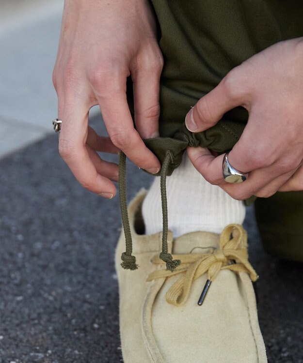 WEGO 【ウエストゴム/SMLサイズ展開】イージーワイドカーゴパンツ カーキ