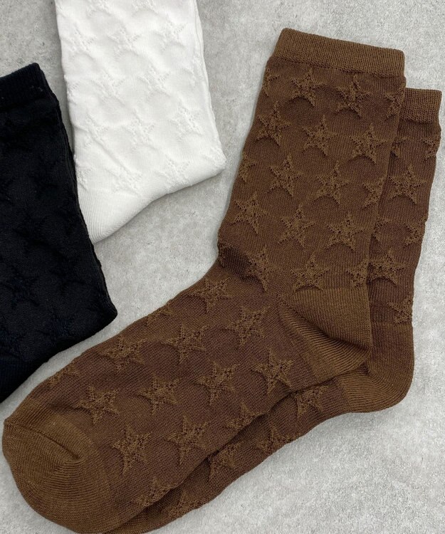 WEGO ポコポコスタークルーソックス ブラウン