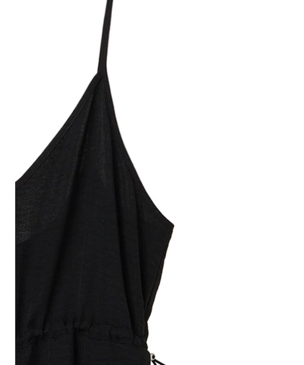 Green Parks 冷やっとすずやかウエストドロストサロペット Black