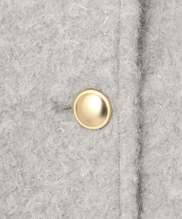 ANY SIS L 【2WAY】ブークレーシャギーラメ アウター ライトグレー