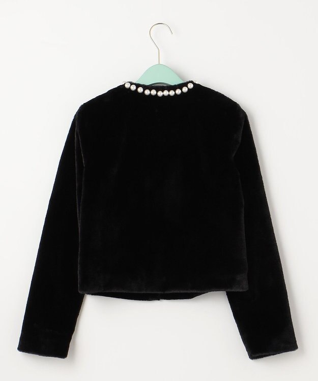 TOCCA CUSHY ノーカラーフェイクファーコート ブラック系