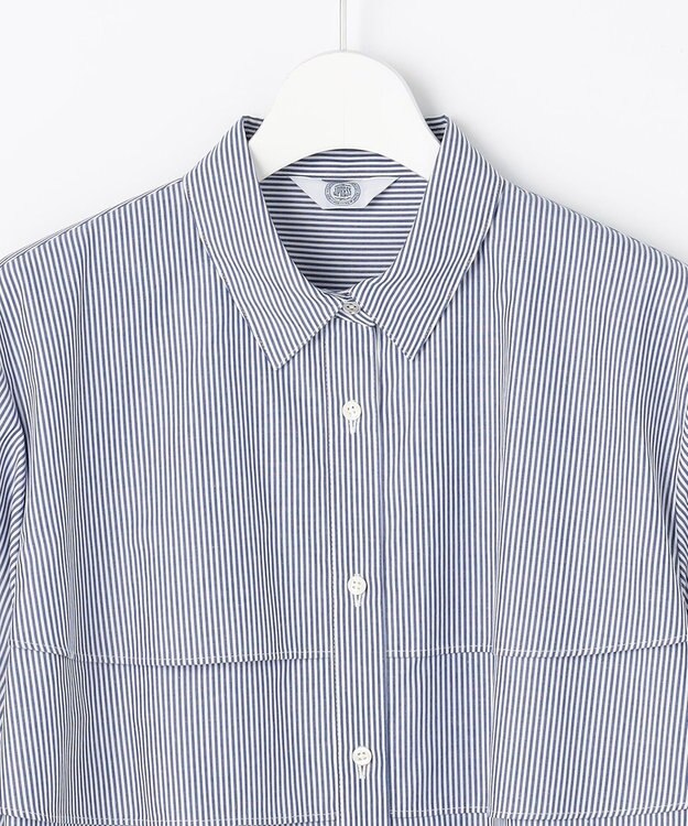 J.PRESS LADIES COTTON TEX ブラウス ネイビーストライプ系