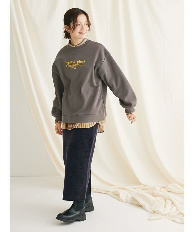 CRAFT STANDARD BOUTIQUE シェニールヤーンニットスカート Navy