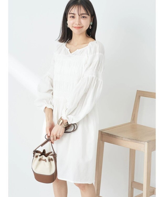 earth music&ecology シャーリングチュニック Off White