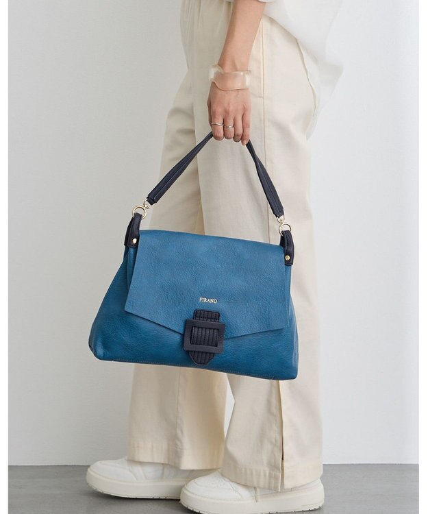 MioFIRANO バックル付きフラップトートバッグ 2WAY　FIRANO フィラノ BLUE
