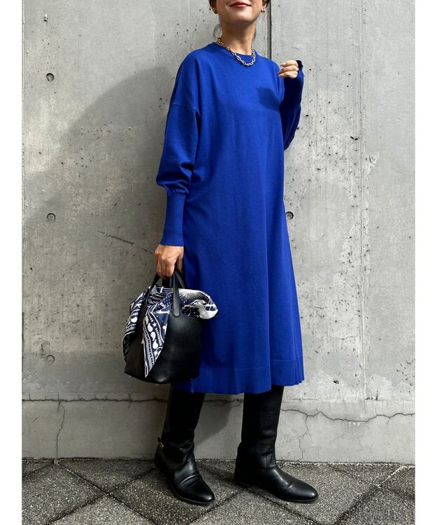 Green Parks オーバーサイズニットワンピース Blue