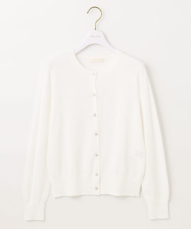 ANY SIS 【美人百花7月号掲載】ベーシッククルーネック カーディガン オフホワイト