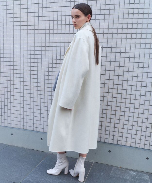 BEIGE， ZION / ウールロングチェスターコート Ecru