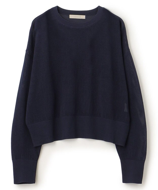 UNFILO L メッシュニットプルオーバー ネイビー