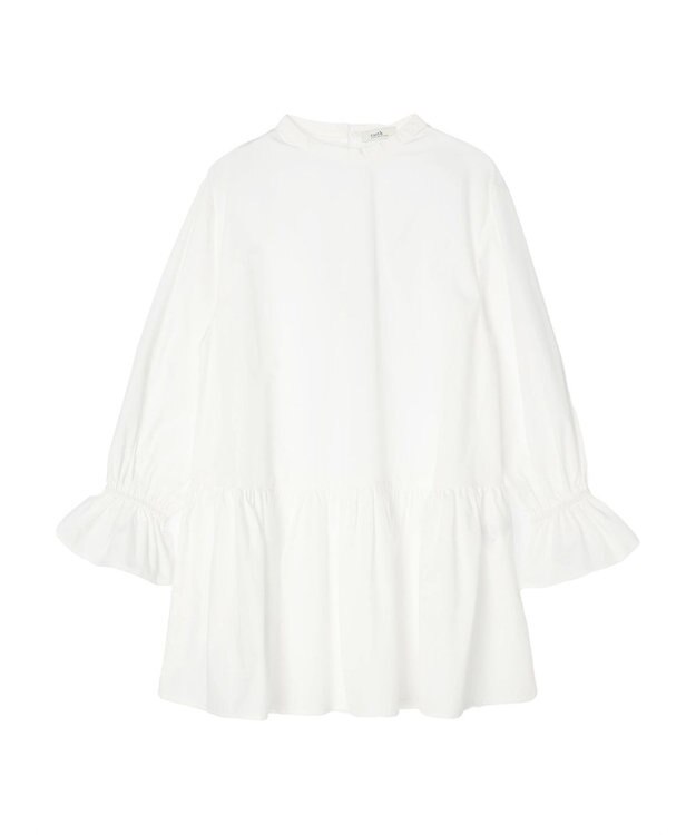 earth music&ecology ＳＥＴ２点Ｖネックベスト＋スタンドカラーチュニック Ivory