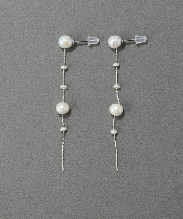 Phoebe 【金属アレルギー対応】パールドロップロングピアス　シルバー シルバー