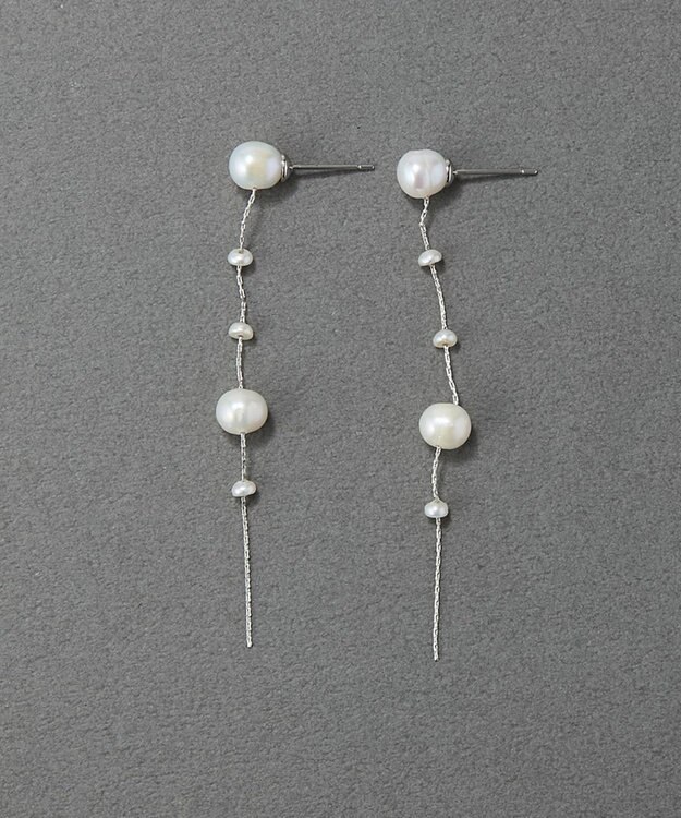 Phoebe 【金属アレルギー対応】パールドロップロングピアス　シルバー シルバー