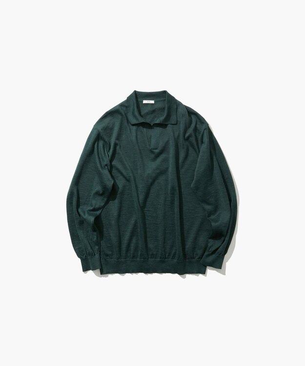 ATON RAMIE CASHMERE | スキッパーポロセーター - UNISEX GREEN