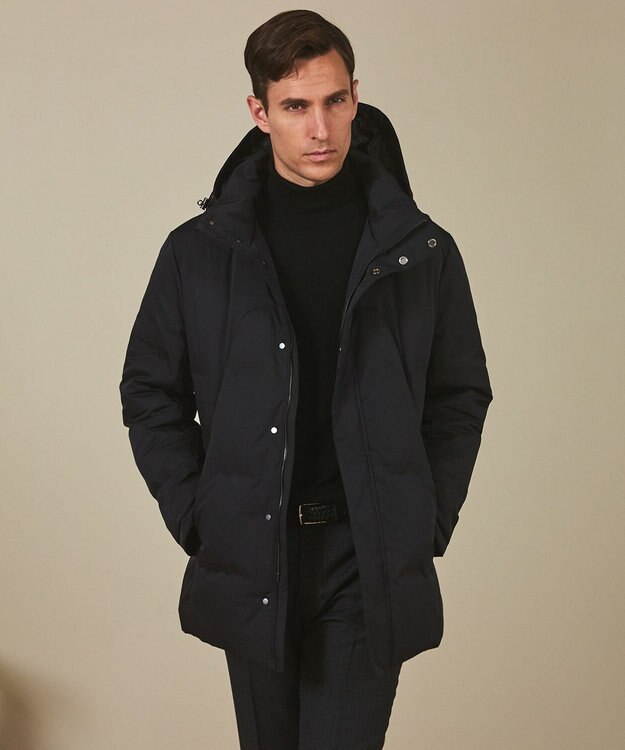 GOTAIRIKU WEB限定【仕事で着られる】ドレスダウンコート_ストレッチツイル_25年新作 ブラック系