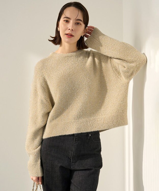 UNFILO L ラメシャギー  ニット ベージュ