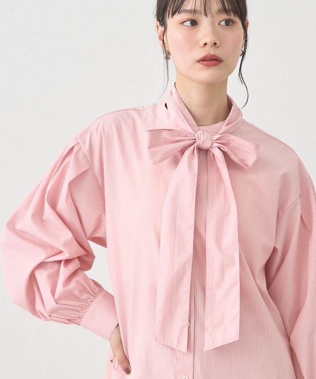 earth music&ecology 2wayボウタイブラウス Stripe