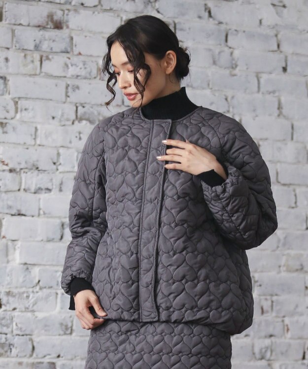 Green Parks ・ｓｗｉｎｇ　ｂｙ　ハートキルトコクーンブルゾン Charcoal Gray