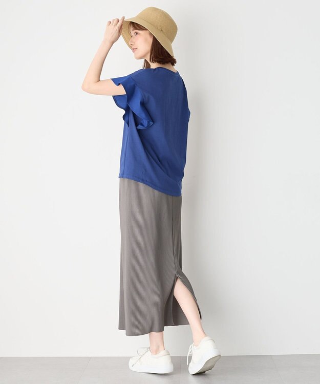 ANY 【洗濯機可】プリーツジャージタイトスカート チャコール