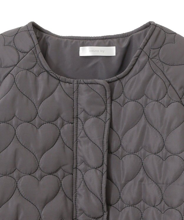 Green Parks ・ｓｗｉｎｇ　ｂｙ　ハートキルトコクーンブルゾン Charcoal Gray