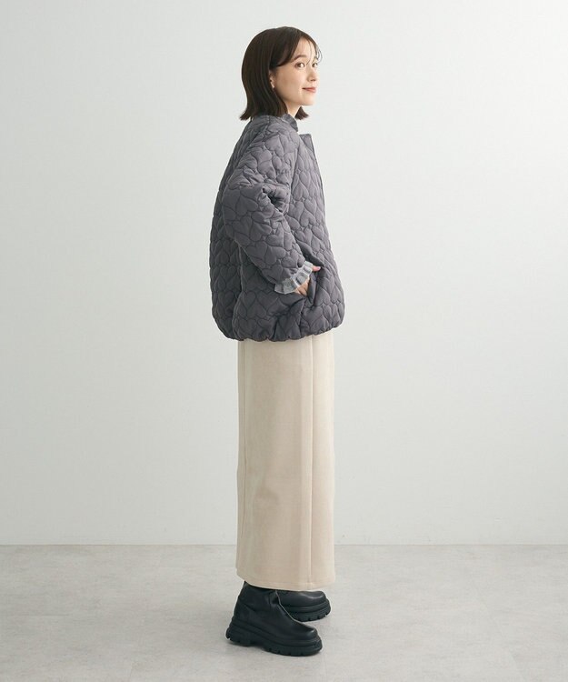 Green Parks ・ｓｗｉｎｇ　ｂｙ　ハートキルトコクーンブルゾン Charcoal Gray