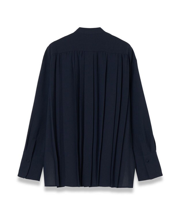 JOSEPH エアリープリッセ　ロングスリーブブラウス Navy