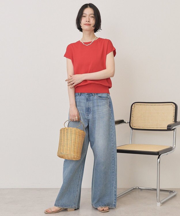 AMERICAN HOLIC フレンチスリーブニットプルオーバー Red