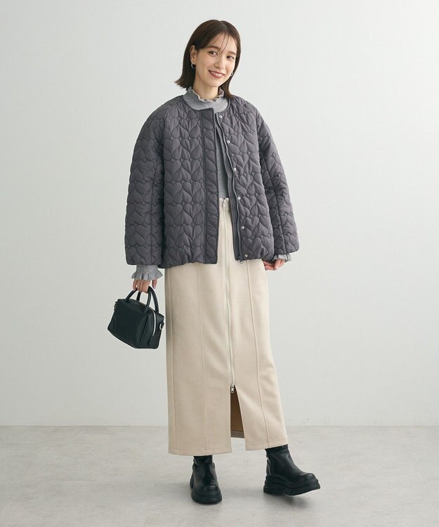 Green Parks ・ｓｗｉｎｇ　ｂｙ　ハートキルトコクーンブルゾン Charcoal Gray