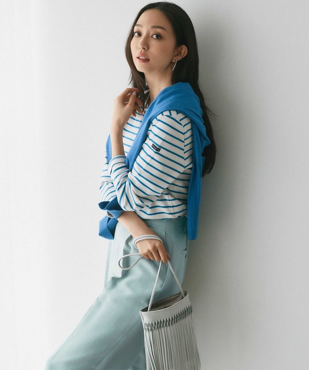 23区 【Oggi4月号掲載/洗える】ハイカウントライトクロス クロップド パンツ スモーキーグリーン系