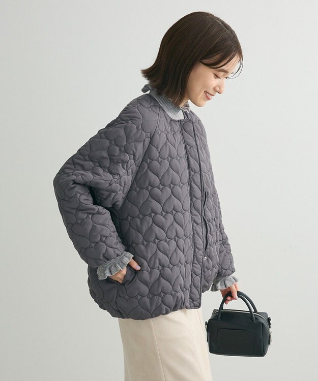 Green Parks ・ｓｗｉｎｇ　ｂｙ　ハートキルトコクーンブルゾン Charcoal Gray