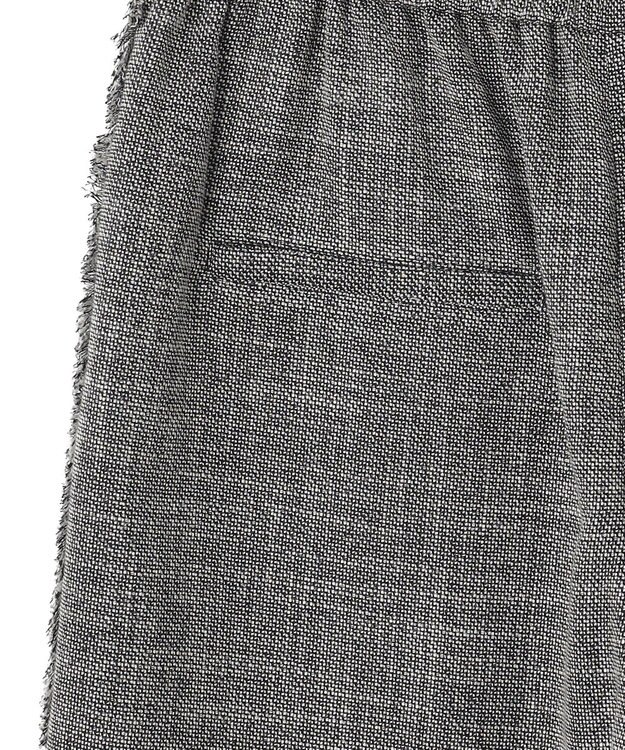 ICB 【洗える】 ライトスラブツイード ワイドパンツ ブラック×オフホワイト系