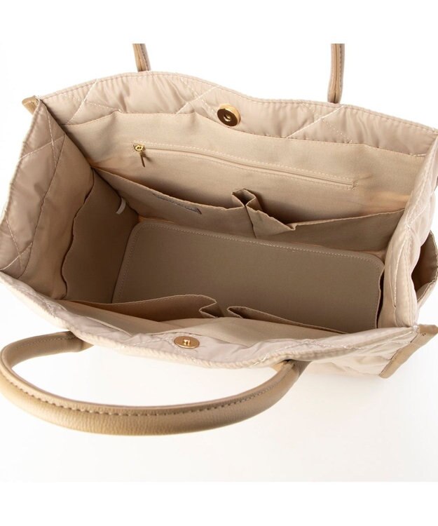 UNBILLION 【テレビ ドラマ着用アイテム】カシュカシュ cachecache / キルティングスクエアトートバッグM ベージュ