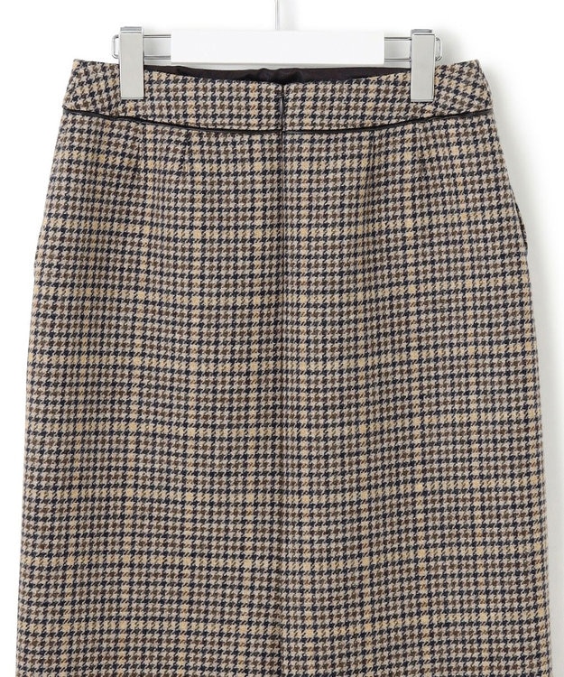 23区 S 【見上愛さん着用】ボンディングチェックツイード Iライン スカート ブラウンチェック