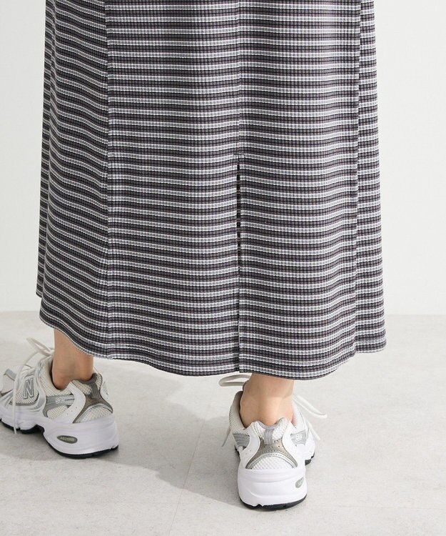 Green Parks ヘンリーネックワンピース Border Gray