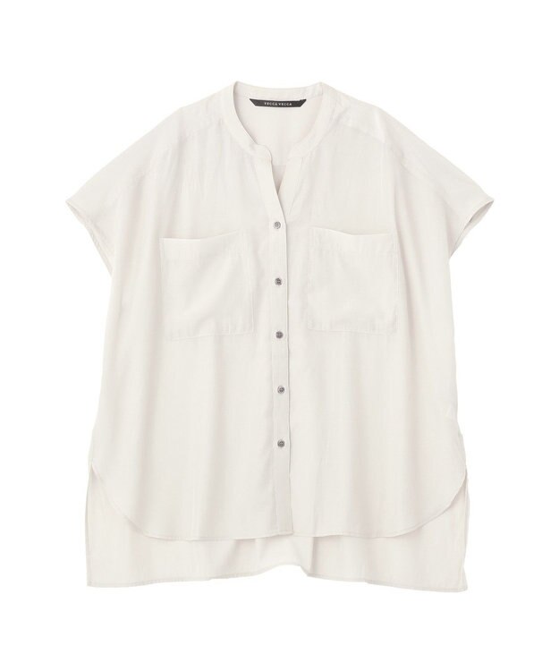 YECCA VECCA 【セットアップ可能】ポケットスキッパーシャツ Gray Beige