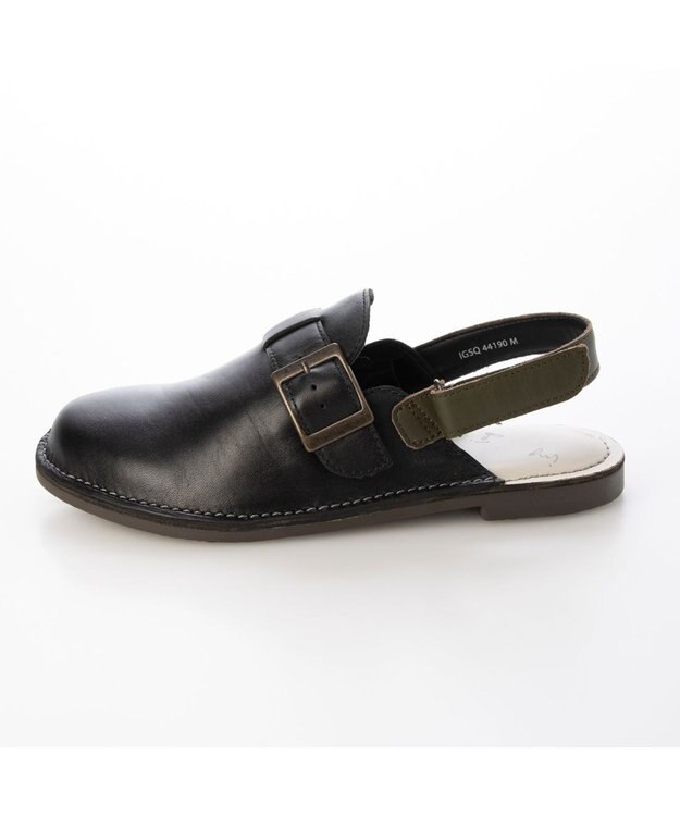 ing <ing>シングルモンクデザインバックストラップシューズ ブラック